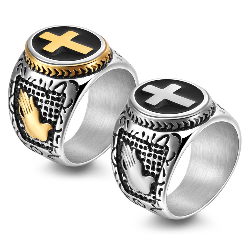 Men'S Accessories Hand Bands - Cincin Pria Amulet Salib Yesus Tangan