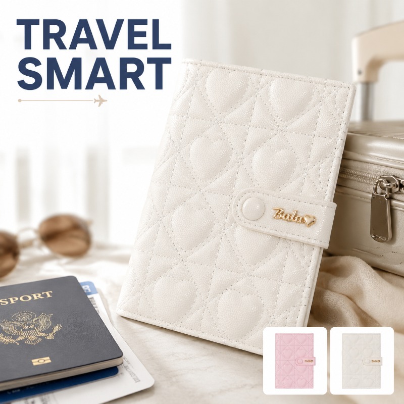 Passport Wallet Rfid - Dompet Penyimpanan Dokumen Perjalanan dengan Pelindung