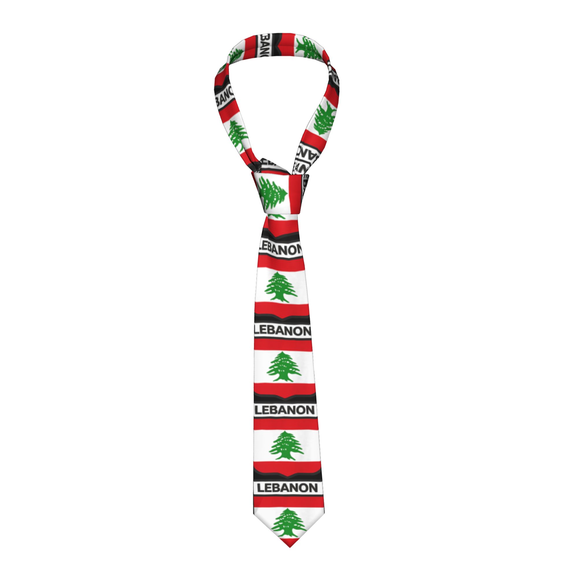 Men Accessories Lebanon - Dasi Pola Bendera Lebanon Lambang Lebanon