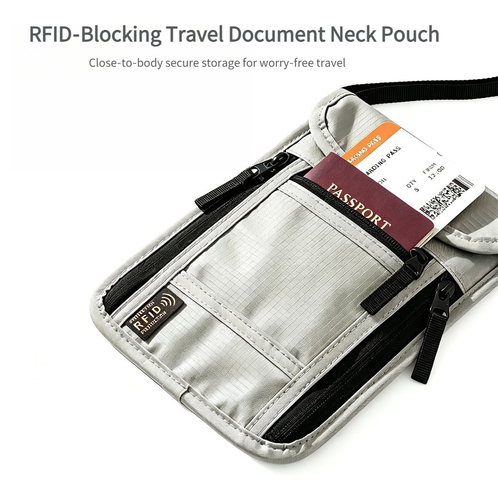 Passport Wallet Rfid - Dompet Leher untuk Perjalanan, Penutup Paspor