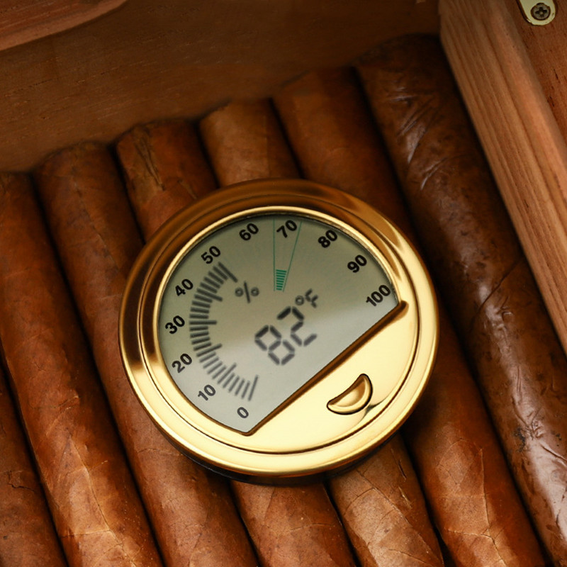 Cigar Cutter Set - Higrometer cerutu Mini portabel, aksesori Humidor