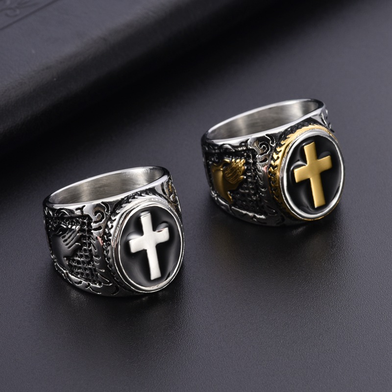 Cincin Pria Amulet Salib Yesus - Men'S Accessories Hand Bands ulasan dan harga