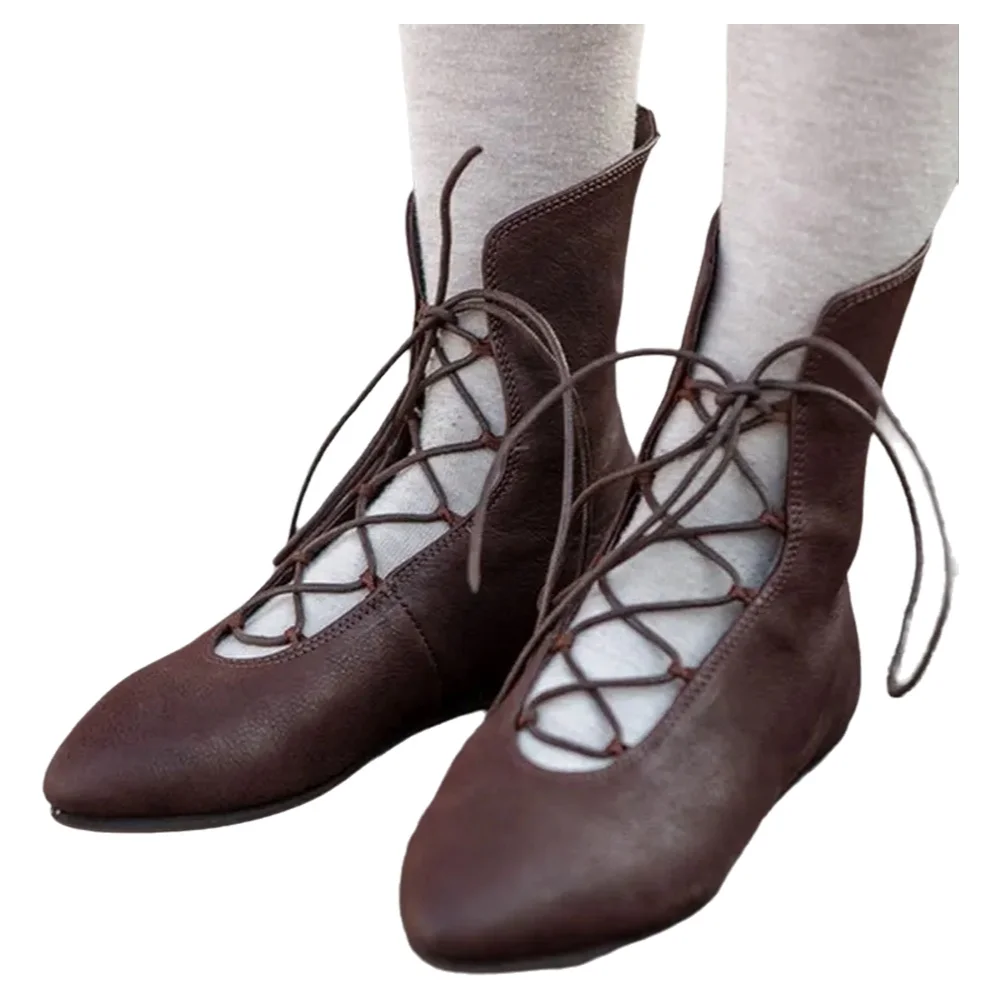Sepatu Bot Kulit Model Tali Si - Medieval Men'S Accessories ulasan dan harga
