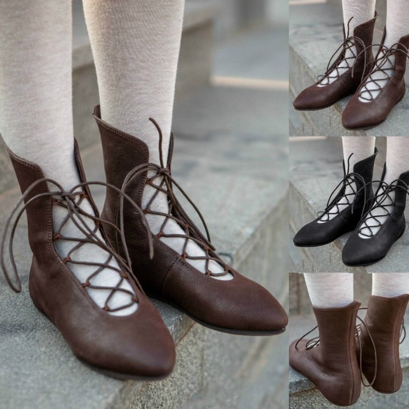 Sepatu Bot Kulit Model Tali Si - Medieval Men'S Accessories ulasan dan harga