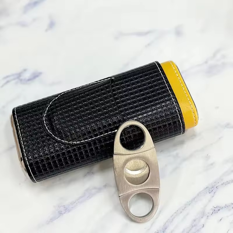 Kotak Humidor Cerutu Kulit Por - Cigar Cutter Set ulasan dan harga