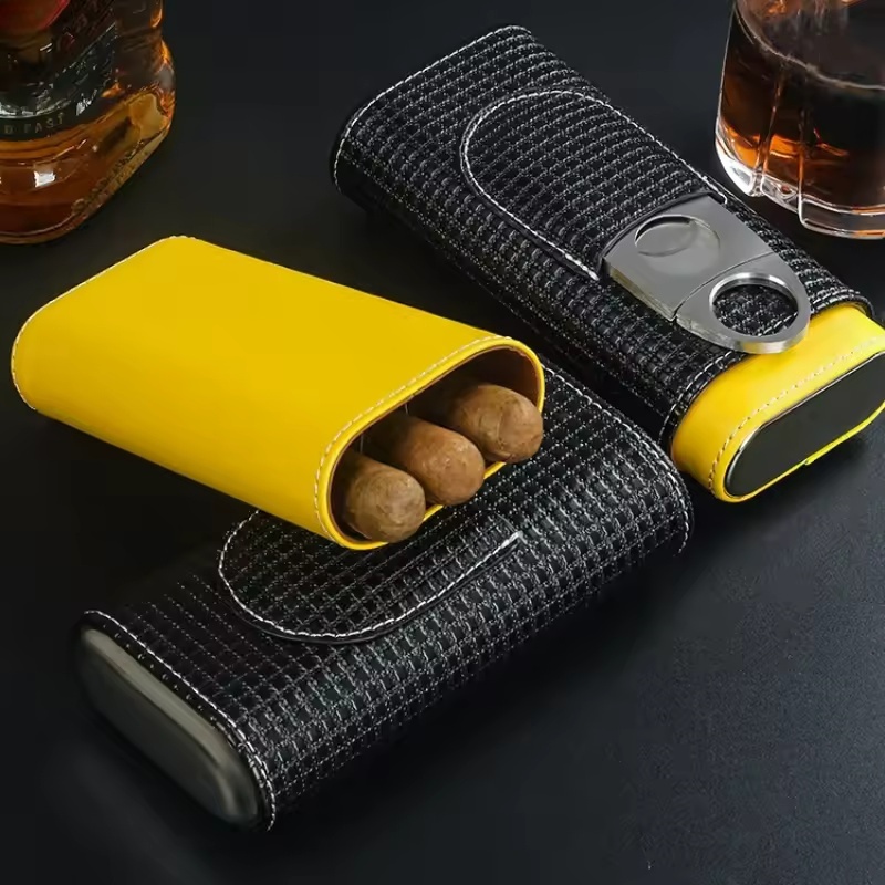 Kotak Humidor Cerutu Kulit Por - Cigar Cutter Set ulasan dan harga