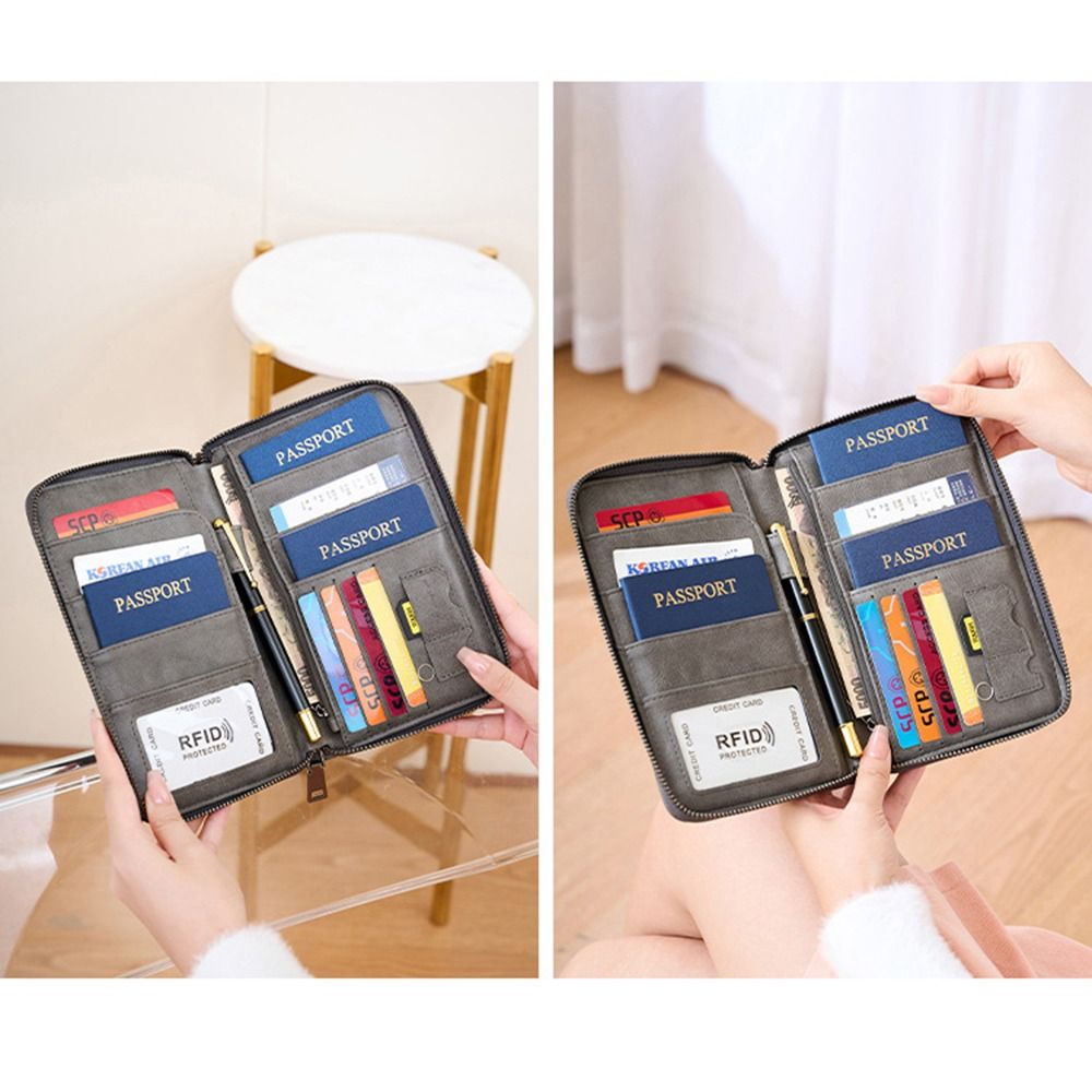 Dompet Klip Paspor Kulit PU de - Passport Wallet Rfid ulasan dan harga