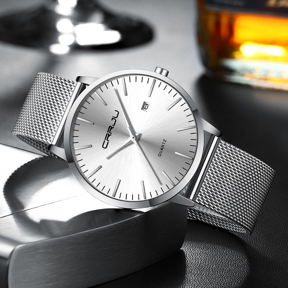 CRRJU jam tangan Ultra tipis p - Men'S Accessories Luxury Brands ulasan dan harga