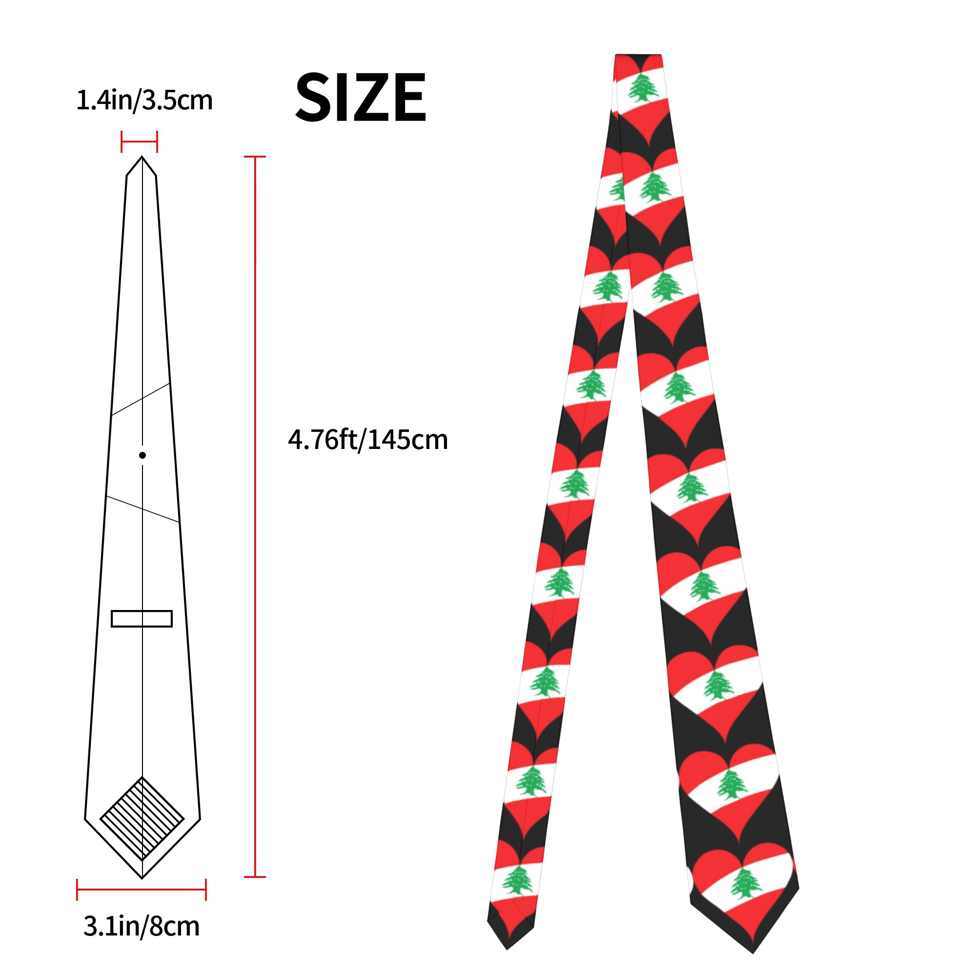Dasi Hati Bendera Lebanon Dasi - Men Accessories Lebanon ulasan dan harga
