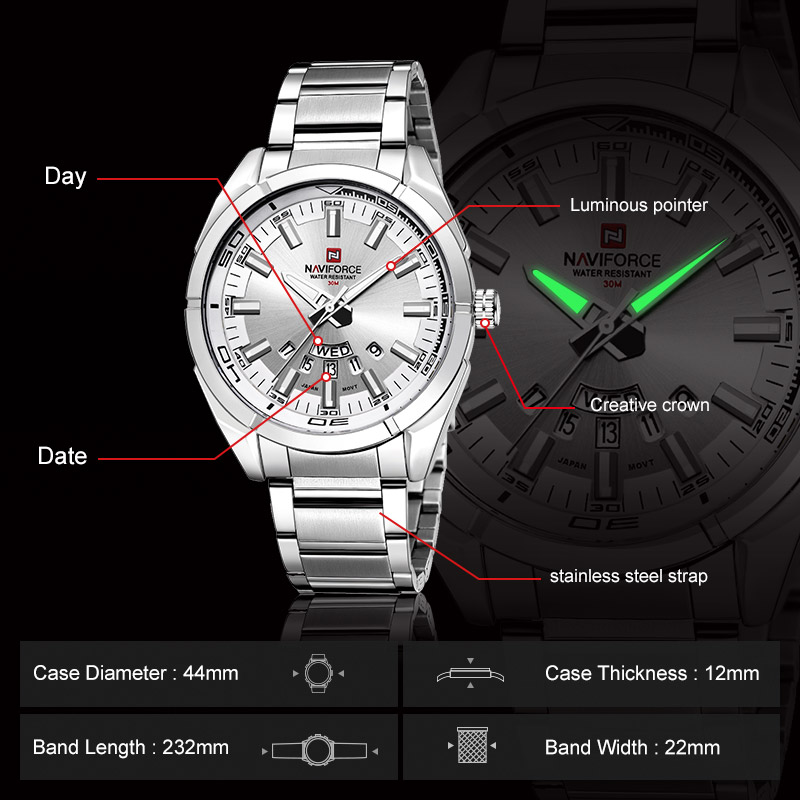 NAVIFORCE Jam Tangan Pria Berm - Men'S Accessories Luxury Brands ulasan dan harga