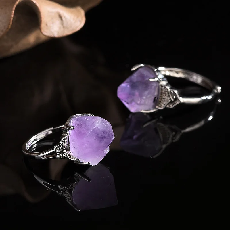 Cincin Batu Amethyst Alami Uki - Men'S Accessories Hand Bands ulasan dan harga
