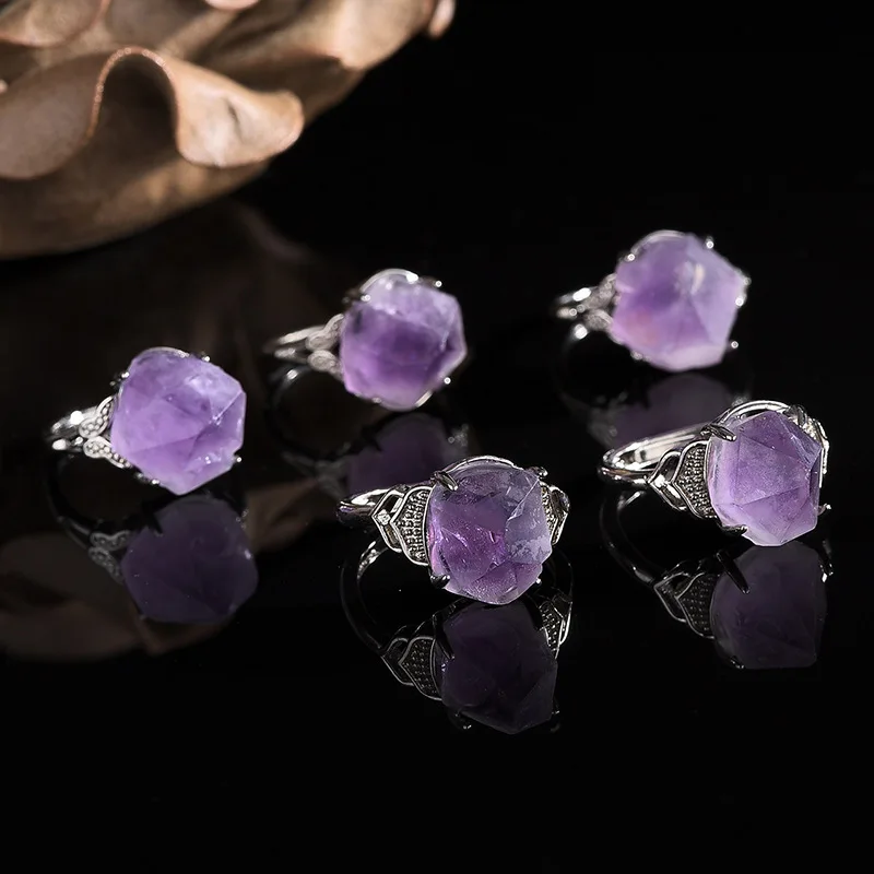 Cincin Batu Amethyst Alami Uki - Men'S Accessories Hand Bands ulasan dan harga