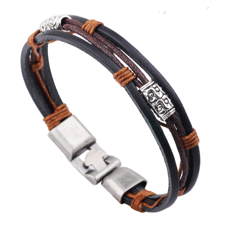 Gelang Kulit Tiga Lapis 22Cm G - Men'S Accessories Hand Bands ulasan dan harga