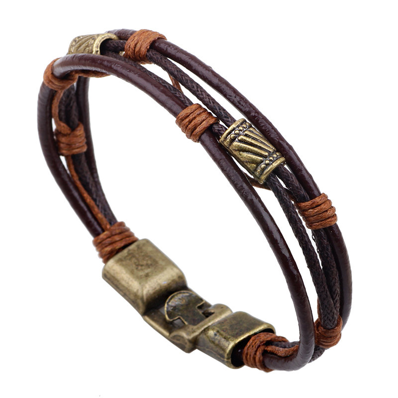 Gelang Kulit Tiga Lapis 22Cm G - Men'S Accessories Hand Bands ulasan dan harga