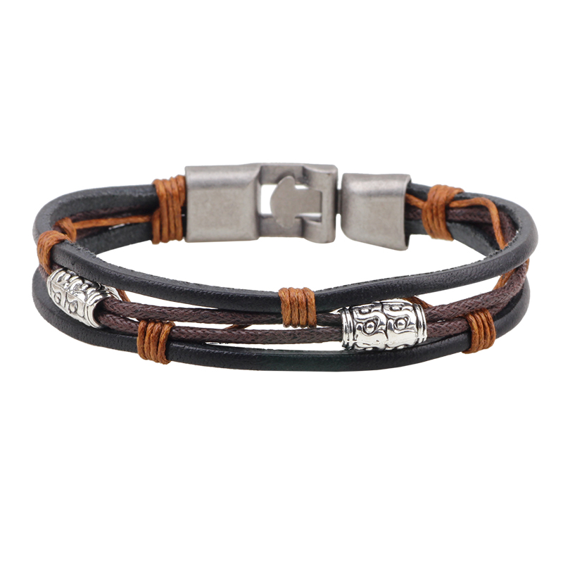 Gelang Kulit Tiga Lapis 22Cm G - Men'S Accessories Hand Bands ulasan dan harga