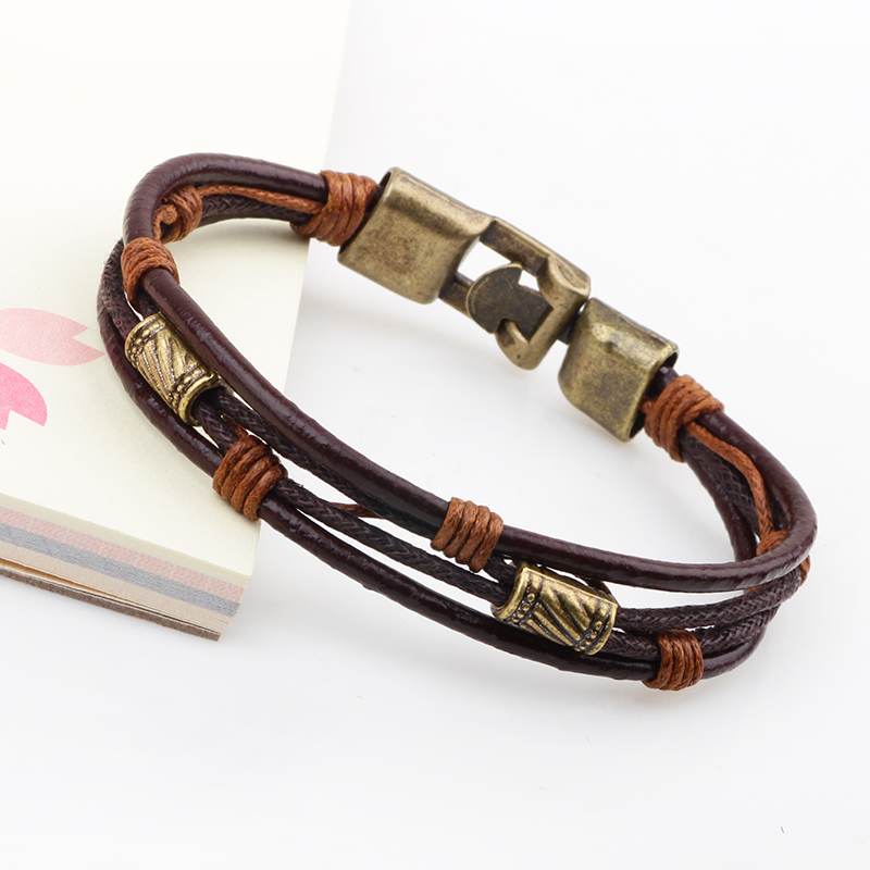 Gelang Kulit Tiga Lapis 22Cm G - Men'S Accessories Hand Bands ulasan dan harga